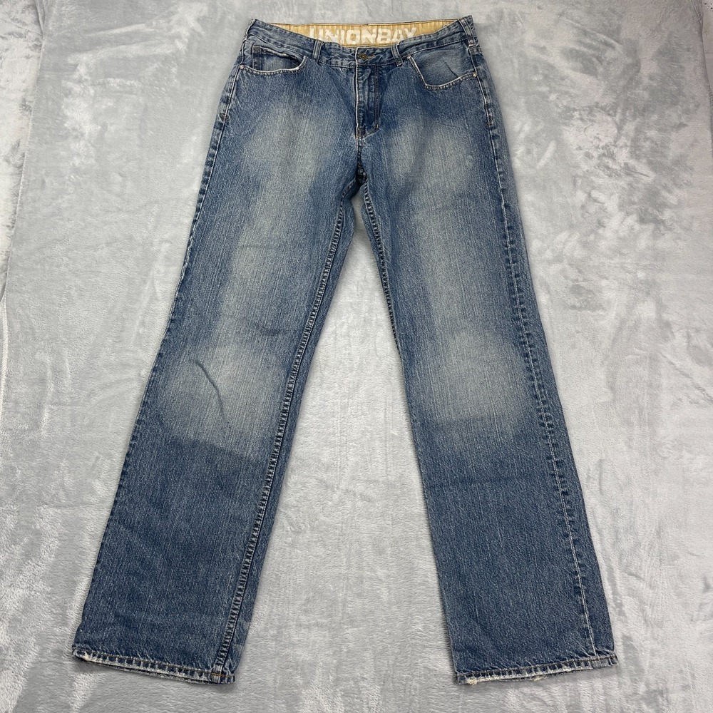 Unionbay Jeans Mens 34x34 Blue Denim Medium Wash Streetwear Grunge Straight Leg